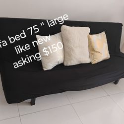 Grey Sofa Bed ,Black Cover Like New