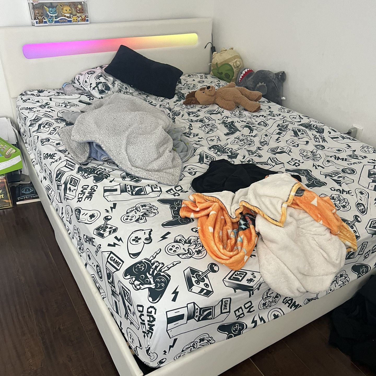 Like New Bed Frame With Storage And Chroma Lights (FREE POSSIBLE!!)