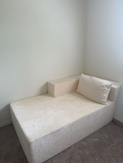 Cream Corduroy Modular Sofa Chaise