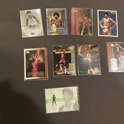 Lot Of 9 Julius ERVING NBA ABA BASKETBALL trading Card Collection 