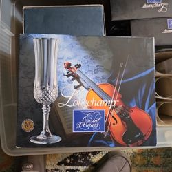 Crystal champagne glasses