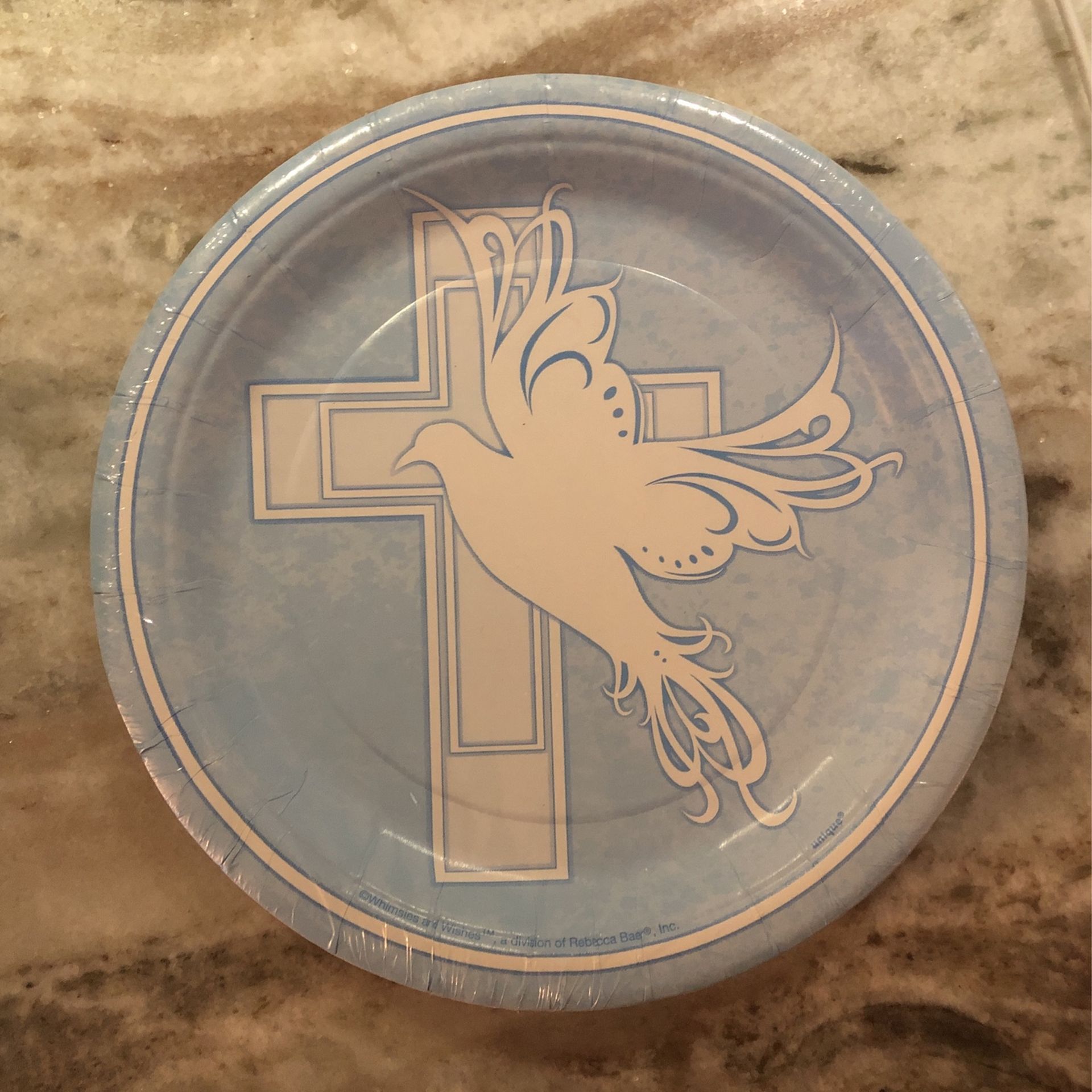 Dove Cross Blue Plates