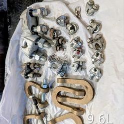 Whole bunch of wire clamps and rope clamps