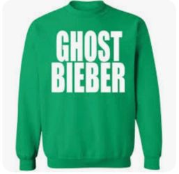 Justice Justin Bieber Green White Ghost Beiber Sweatshirt Size Large