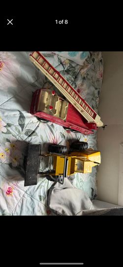 Vintage Tonka Metal Dump Truck Turbo Diesel & Firetruck vehicles 