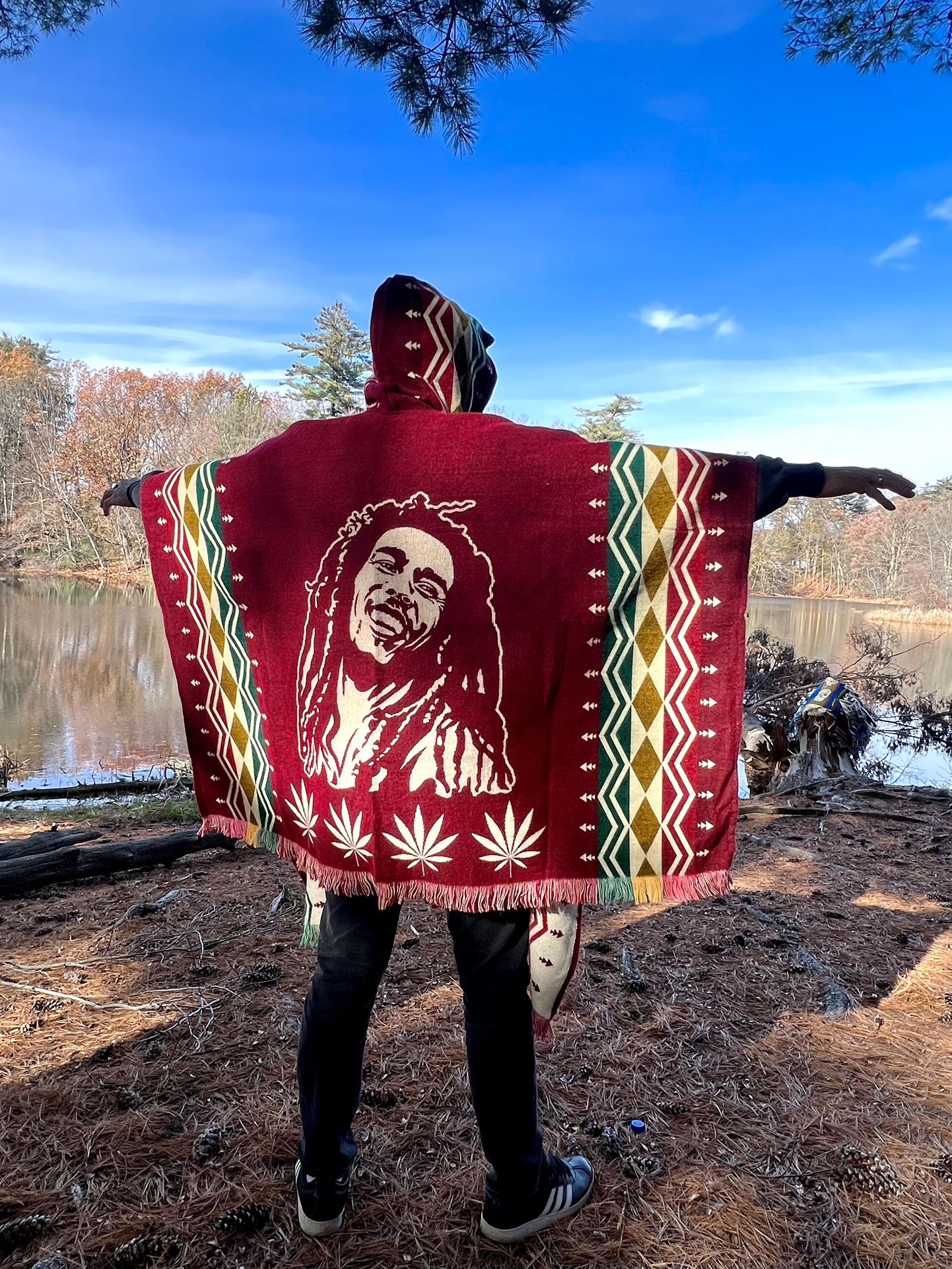 Alpaca Wool Poncho Bob Marley