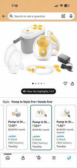 New Medela Pump in Style Pro+ Hands-Free Breast Pump