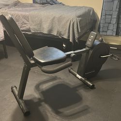 Workout equipment - Bike, Bench, Free weights with stand, pull up bar