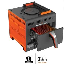 Blackstone Adventure Ready Portable Propane Air Fryer, 4 Quart, Gray & Orange, 18W, 3ft Cord