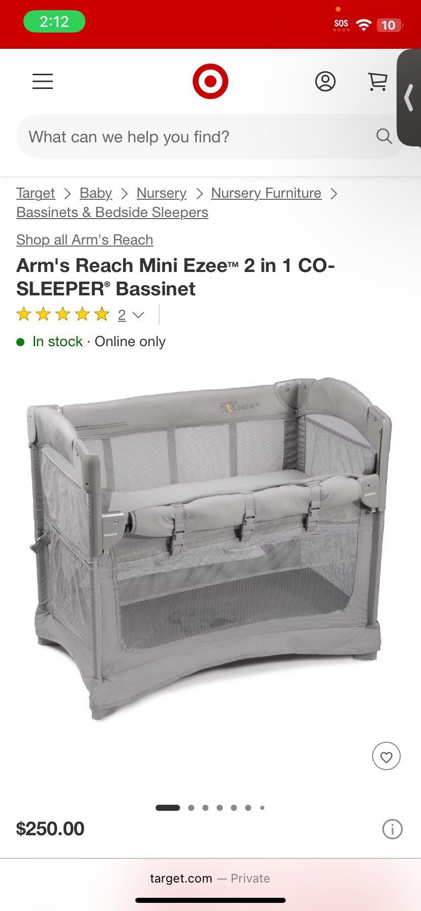Arms Reach Mini Ezee 2-1 CO-sleeper Bassine