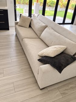 Restoration Hardware RH 9-Foot Deep Sofa – Ivory / Cream – Made in USA