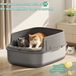 Stainless Steel Enclosed Cat Litter Box with Lid