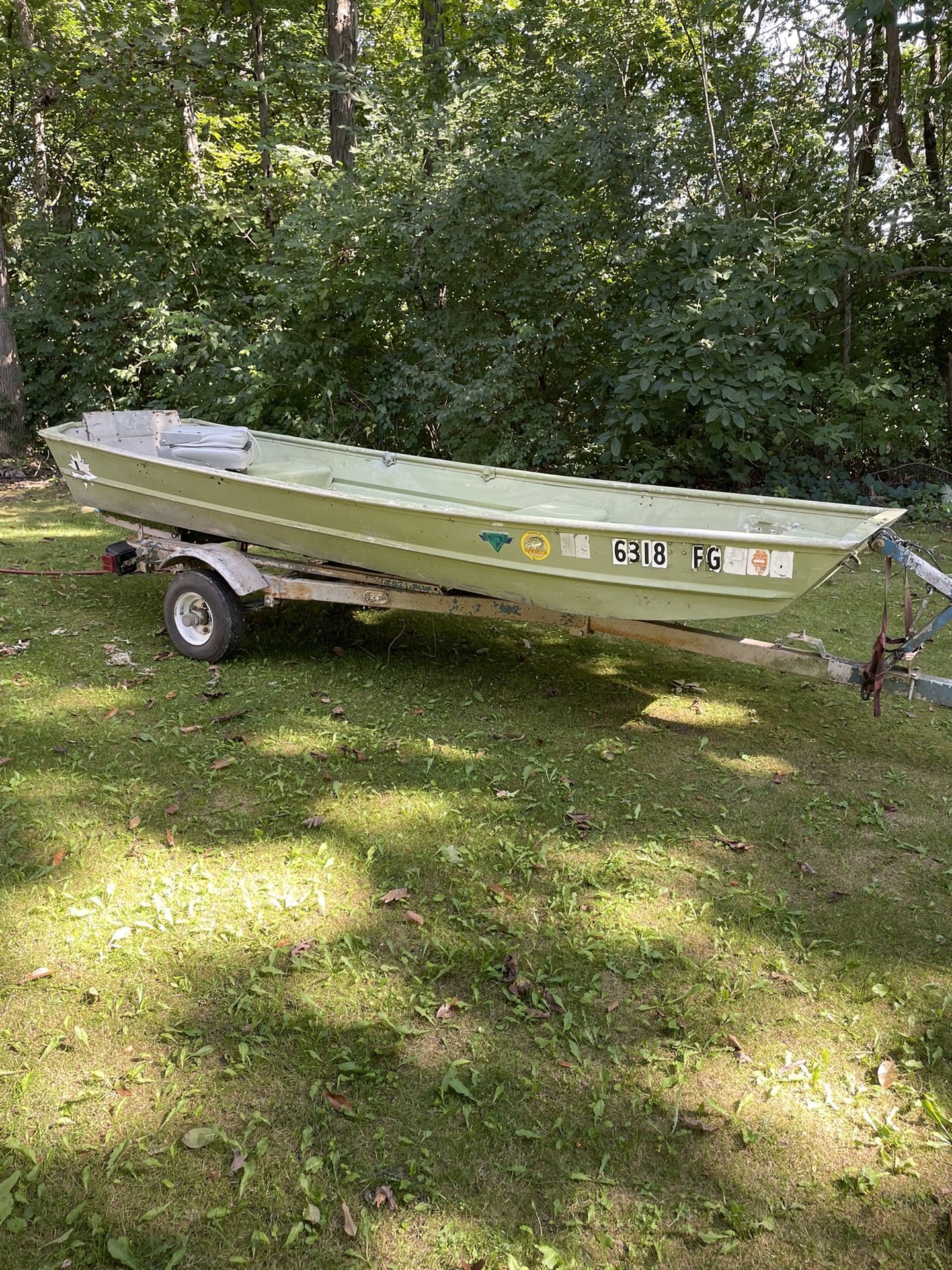 12ft Aluminum Jon Boat With Trailer