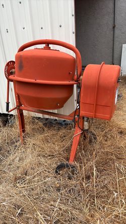 Steel, electric cement mixer.