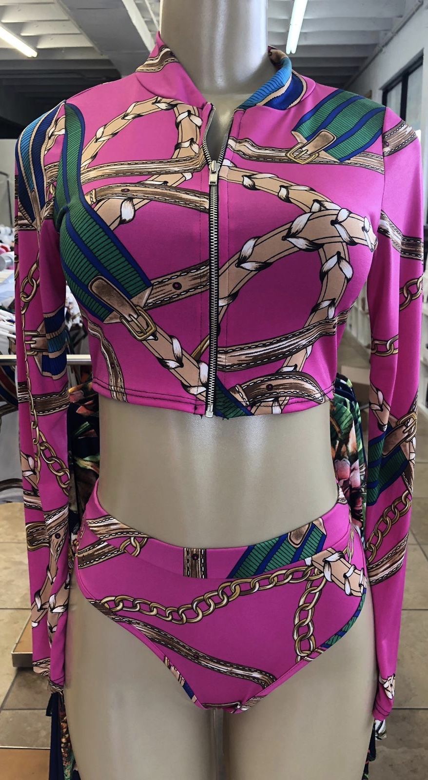 VERSACE INSPIRED 2 PIECE BIKINI Top & Bottom SWIMWEAR SWIMSUIT
