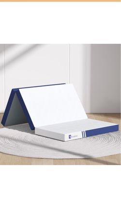 Avenco Foldable Mattress Topper Twin XL, Folding Mattress 4 Inch Memory Foam, Trifold Mattress Portable with Removable Cover & Detachable for Guest Ro