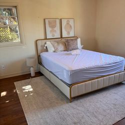 Queen bed frame and mattress