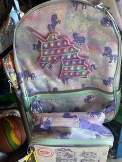 New girls, four piece unicorn backpack set