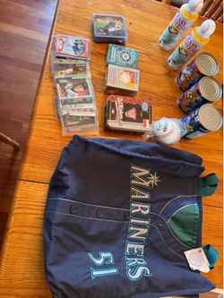Vintage Seattle Mariners & Baseball Collectibles Lot – Cards, Tins, Promo Items + Mariners Jersey Tote