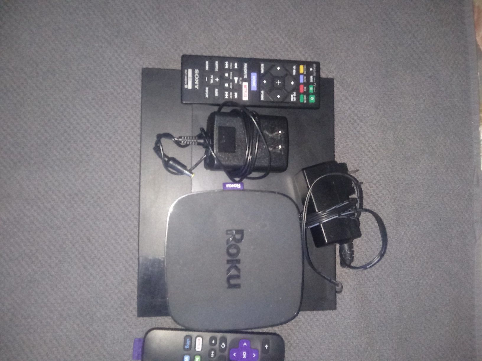 Roku Box Premiere With Charger And Controller!!!Works Perfect....Sony Smart Wi-fi Blu-Ray Disc Player With Charger And Controller!!!