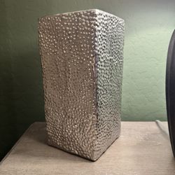 Textured Silver Vase