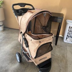 Paws & Pals Pet Stroller for Cats & Dogs Folding 3-Wheel Carrier Jogger 