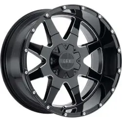 22" Jeep Wheels Black/ Machined