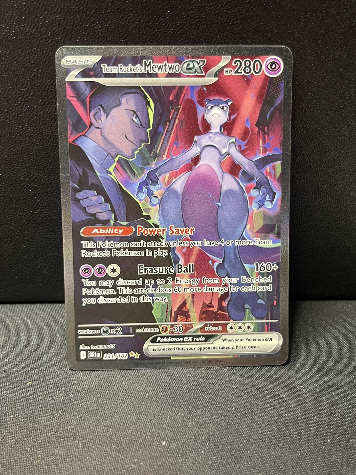 Pokemon Team Rocket's Mewtwo ex 231/182 Sv10 Destined Rivals Holo SIR $360 CASH FIRM