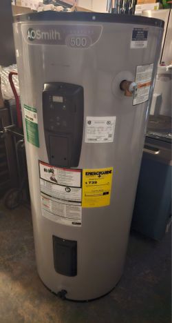A.O. SMITH SIGNATURE ELECTRIC WATER HEATER..55 GALLON..NEW..MISSING THE LEAK DETECTOR SENSOR..$ 500