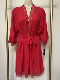 New INC International Concepts Red Robe, Size Small
