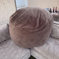 Comfy Cordaroy's Brown Velvet Bean Bag Chair