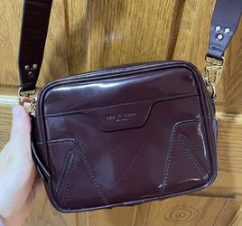 Rag and Bone Burgundy Patent Leather Crossbody Bag