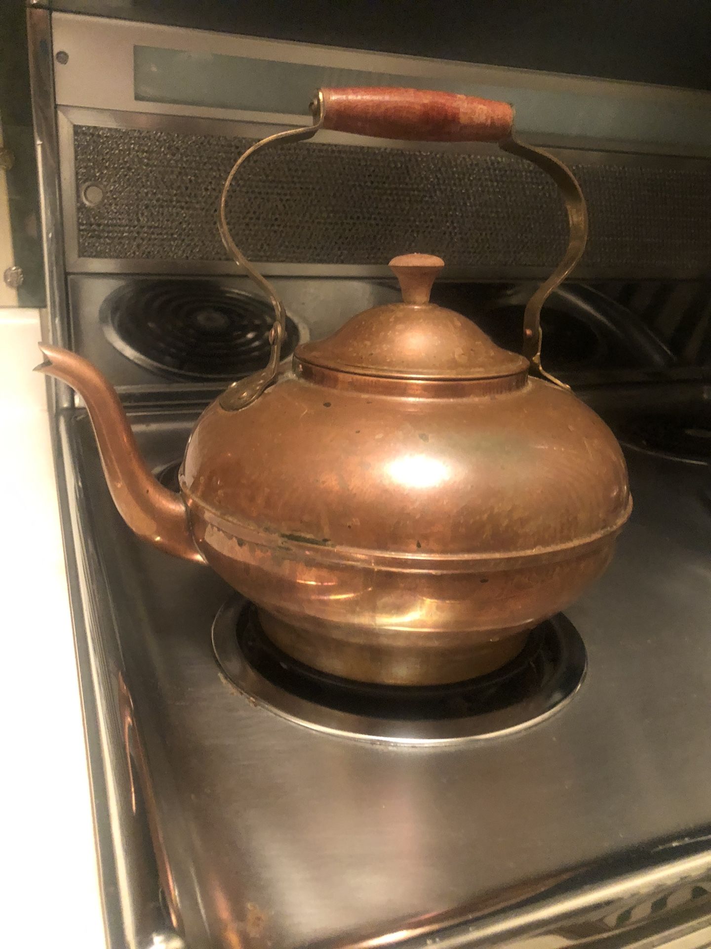 Large Vintage Copper Tea Kettle
