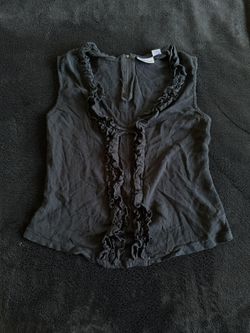 Size Medium Womens black ruffled blouse 