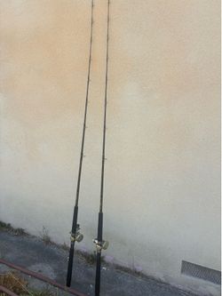 Pair of Avet sx 6/3 reels paired with Seeker Black Steel Graphite 7’ G270 rods