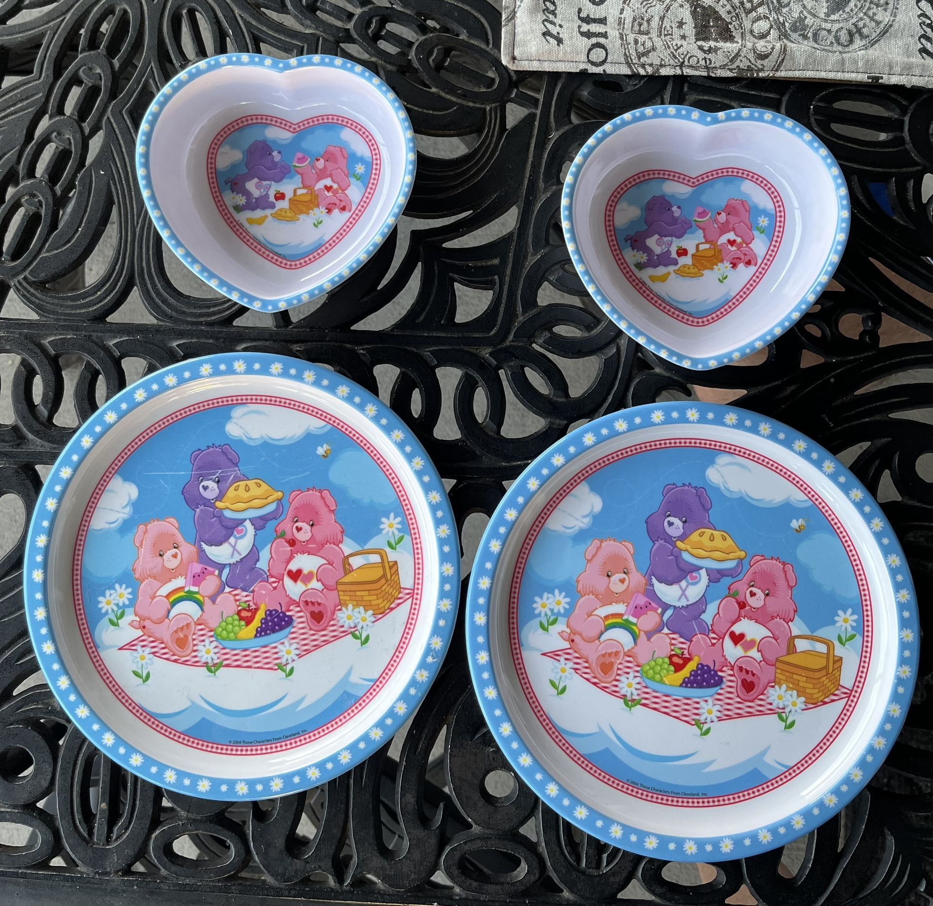 Care Bear Bowls and Plates Vintage 