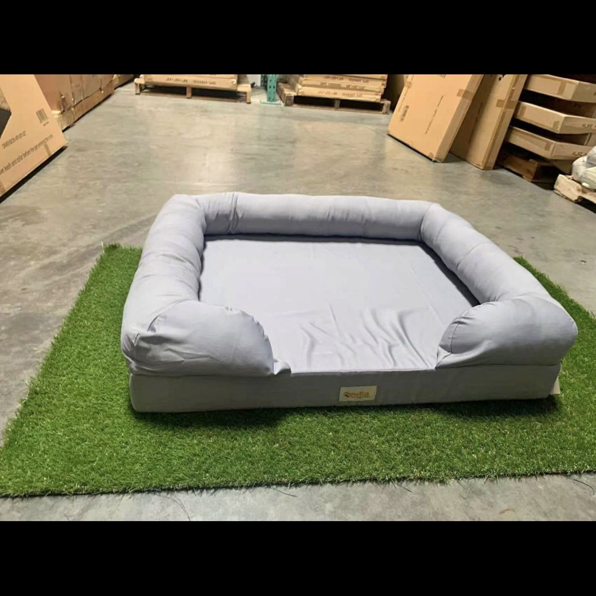 Memory Foam Dog Bed, Ultimate Dog Lounge, Waterproof, Washable Cover, Skin Contact Safe (Large