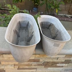 Plastic Window/flower Pots (total 7 Of Various Sizes) 