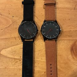 Black and brown wristwatch