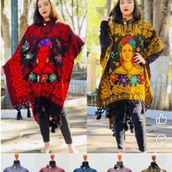 Beautiful Embroidered Frida Ponchos🌺Hermosos Capas Bordadas 