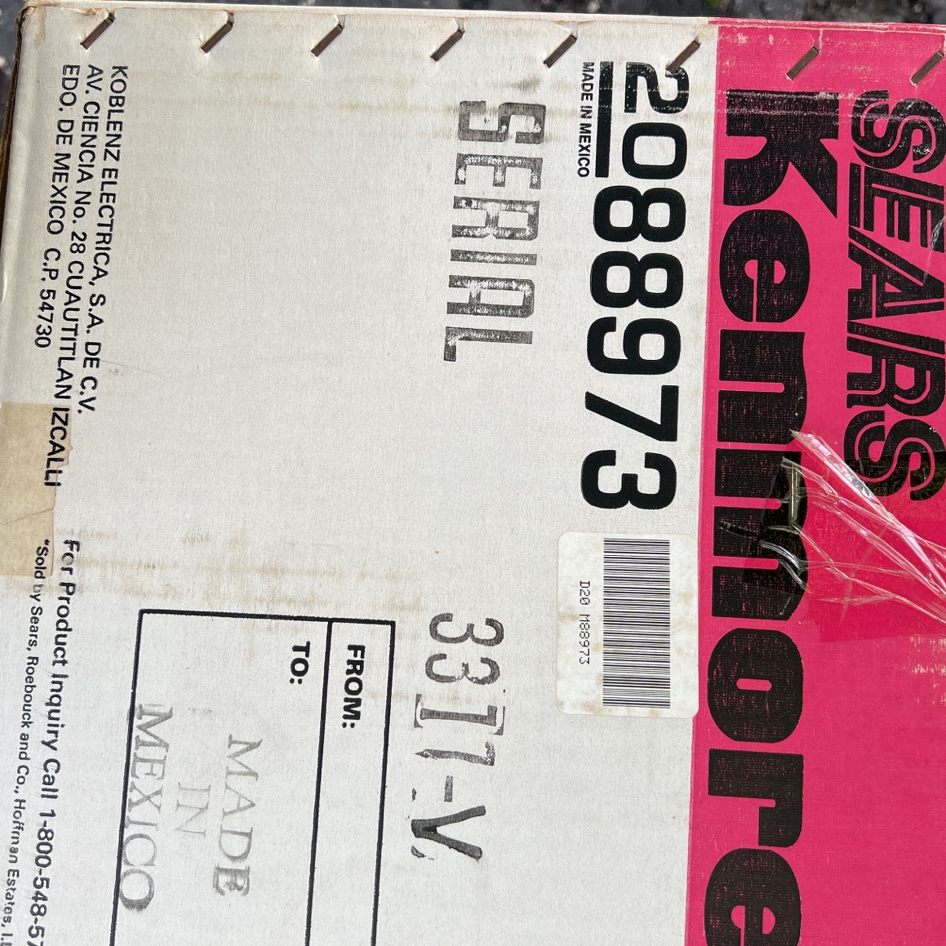 Sears Kenmore Cleaning Machine.