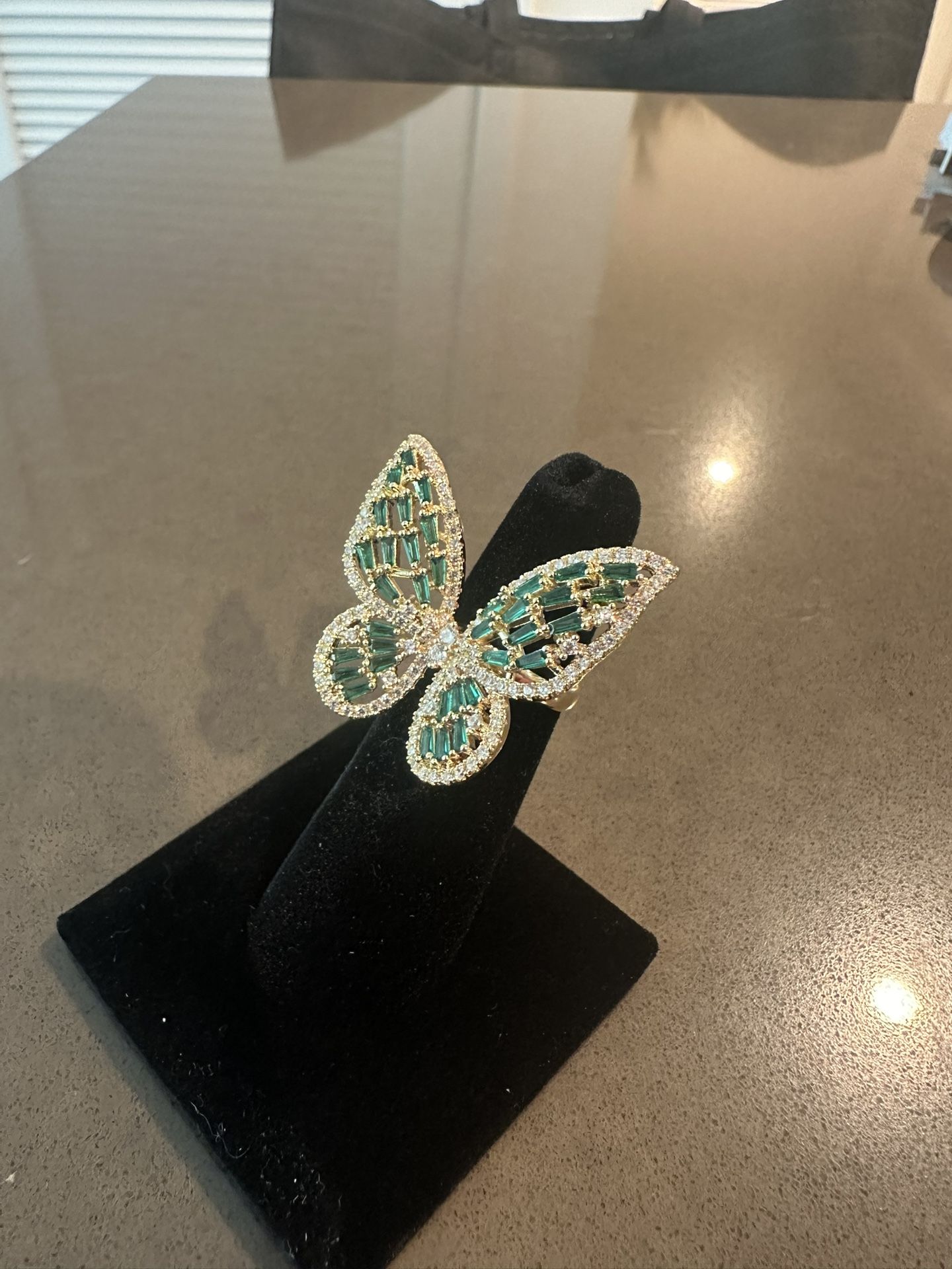 Stunning Butterfly Ring – 18K Gold Over 925 Silver (Size 5)