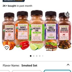 FreshJax Smoked Seasoning Gift Set | 5 Sampler Sized Organic Smoked Spices | Grilling Christmas Gifts for Men, Dads, Father | BBQ Grill Spices and Rub