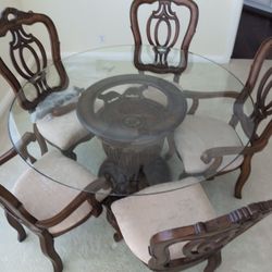 Glass Round Table With Chairs And Stand