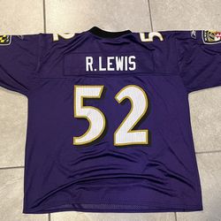 Ray Lewis Baltimore Ravens NFL football Jersey Size Large Reebok Preowned 