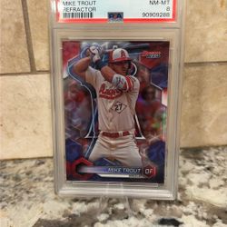 Mike Trout 2023 Bowman’s Best Refractor Psa Graded
