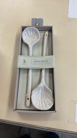 Artisan Row Ceramic Serving Spoons Set of 2