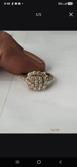 Gold Diamond Cluster Ring