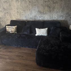 Black Fluffy Sofa