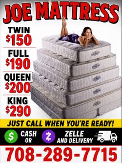 Huge sale for Mattress And Box brand  new Twin size #mattress and box 150.$ full 190$ Queen 200$ king 290$. free delivery free set up 708….289…7715… c